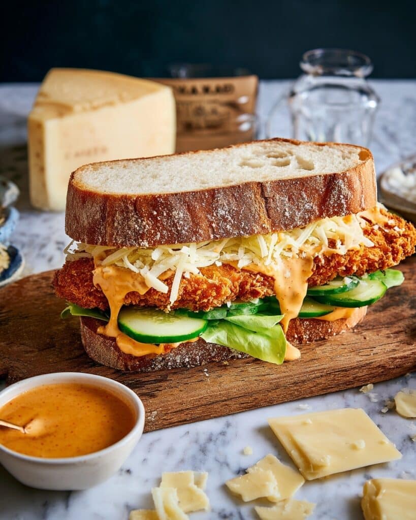 Parmesan-Crusted Chicken Schnitzel Sandwich with Spicy Mayo Recipe
