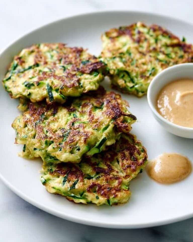 Courgette Fritters with Roasted Red Pepper Hummus Recipe