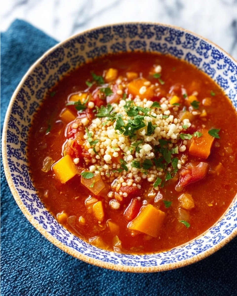 Moroccan Tomato & Chickpea Soup with Couscous Recipe