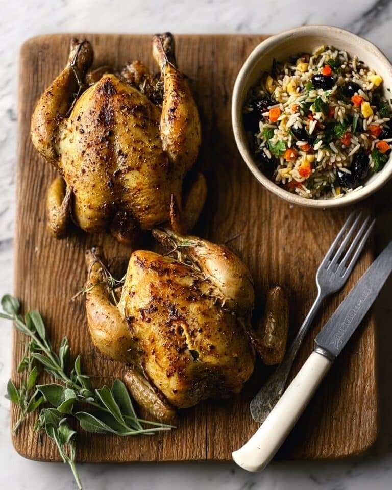 Lebanese Poussin with Spiced Aubergine Pilaf Recipe