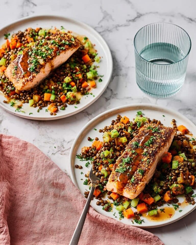 Puy Lentils with Seared Salmon Recipe