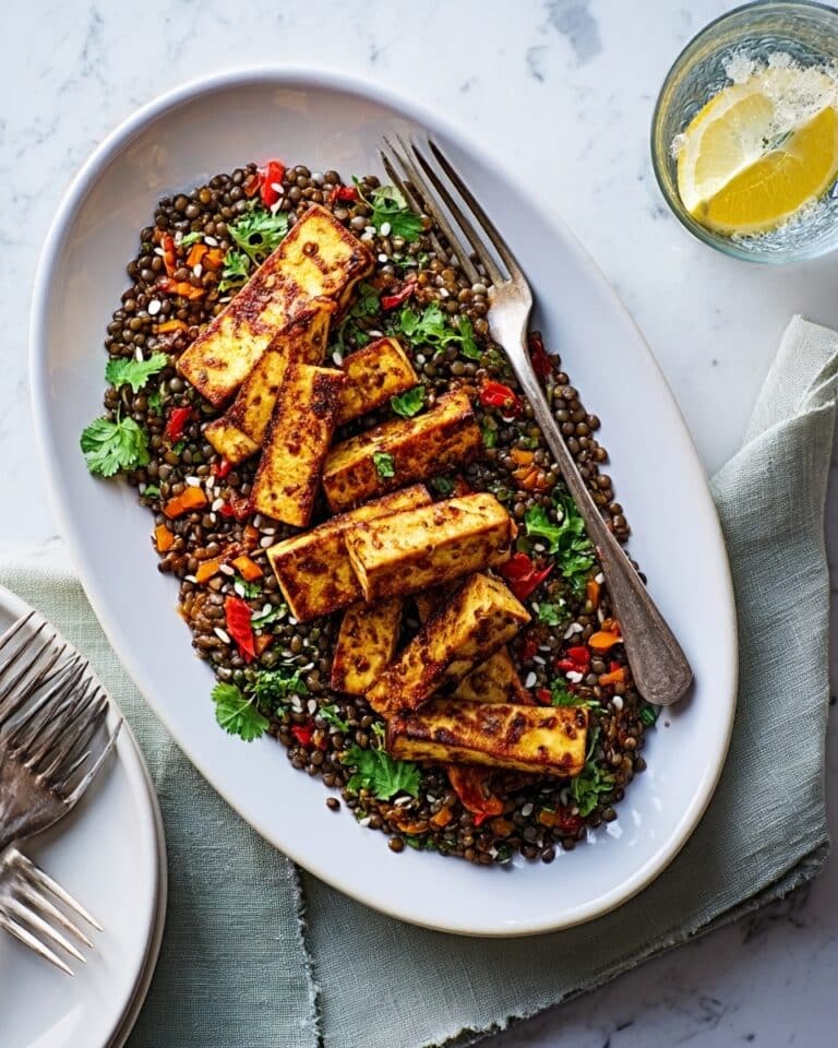 Vegan Lentils with Soy & Ginger Tofu Recipe