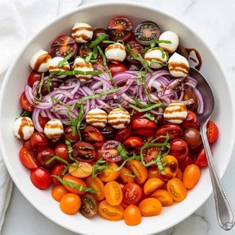 Fresh Cherry Tomato Mozzarella Salad with Basil and Balsamic Vinaigrette Recipe