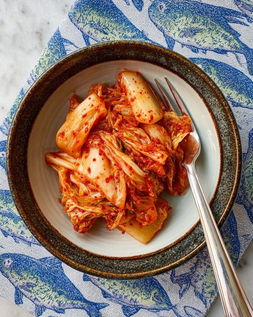 Homemade Spicy Kimchi with Seaweed and Pear Recipe