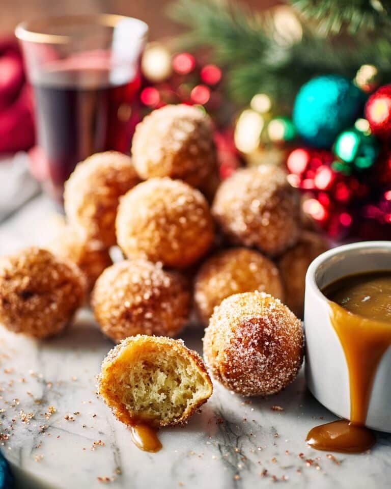 Hot Spiced Nut-Coated Doughnuts with Salted Caramel Sauce Recipe