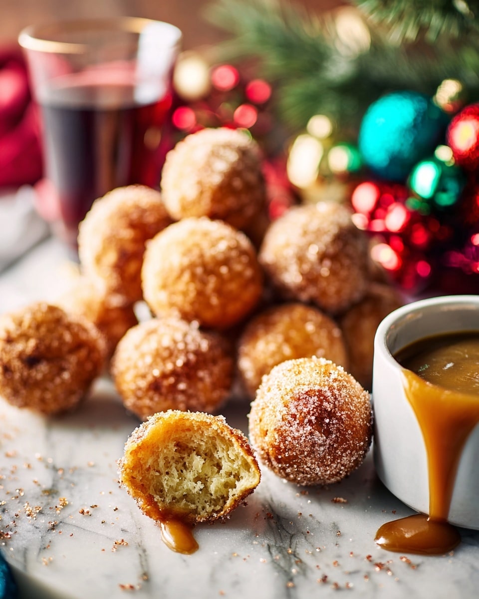 Hot Spiced Nut-Coated Doughnuts with Salted Caramel Sauce Recipe