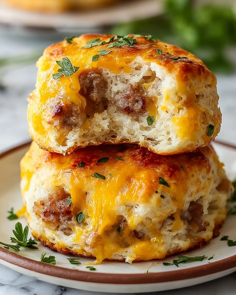 Easy Beef Sausage Cheese Butter Swim Biscuits Recipe