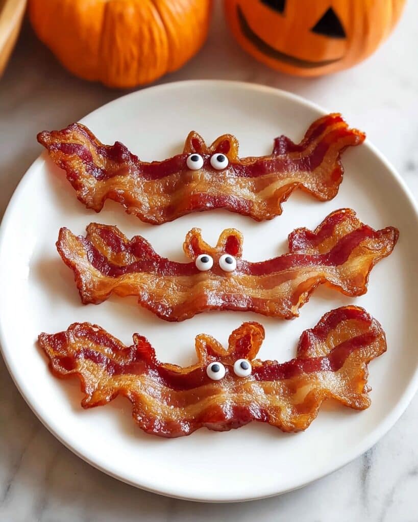 Candied Beef Bacon Bats for Halloween Breakfast Recipe
