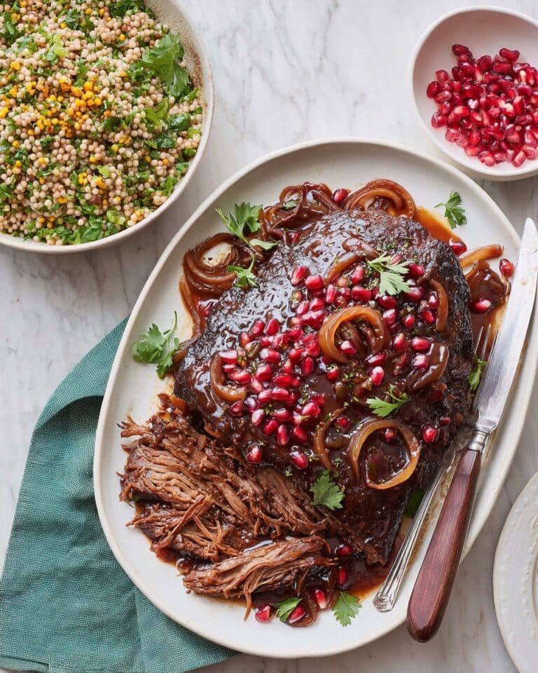 Pomegranate Brisket with Couscous and Pomegranate Sauce Recipe