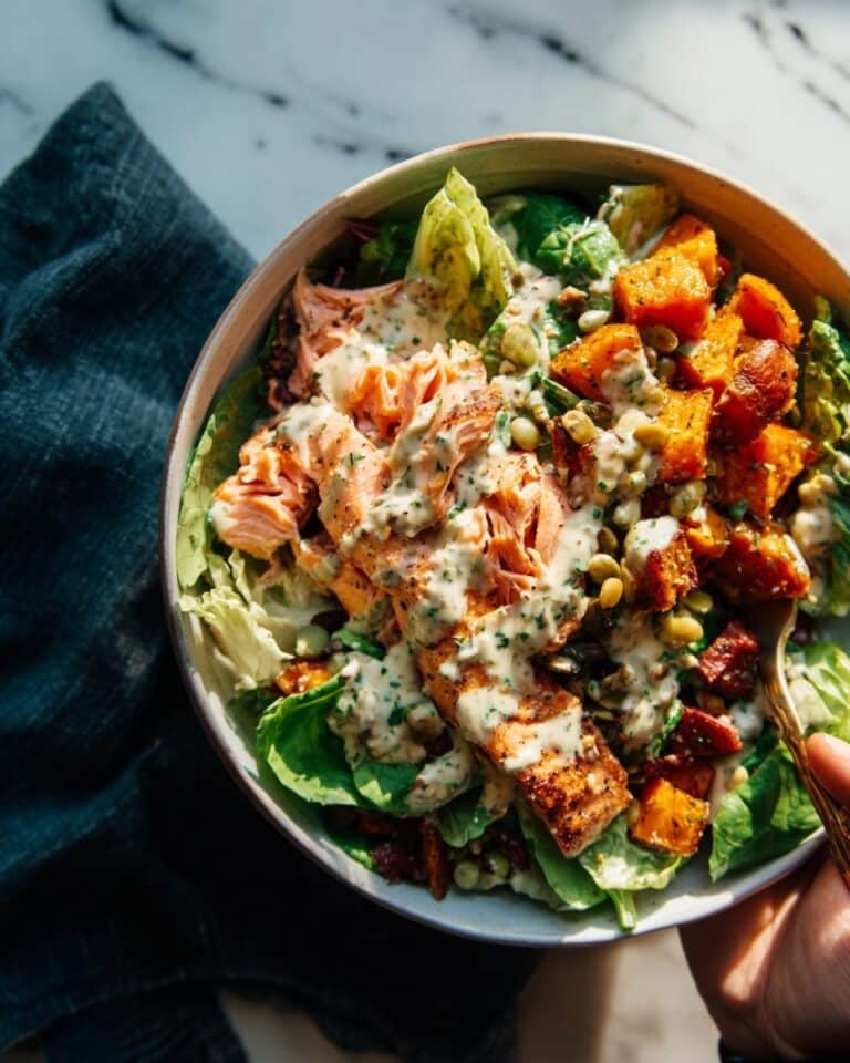 Smoked Salmon and Pepper Confit Salad with Creamy Ranch Recipe