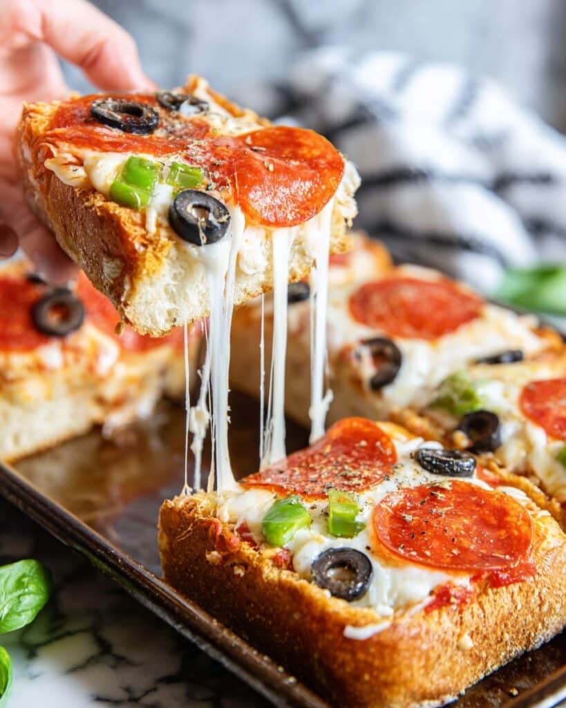 Garlic Bread Pizza Recipe