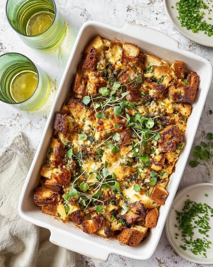 Bacon, Spinach, and Cheese Breakfast Strata Recipe