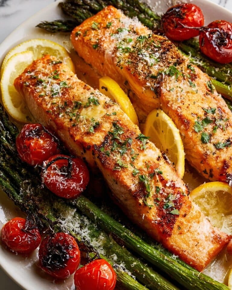Lemon Garlic Salmon Tray Bake Recipe