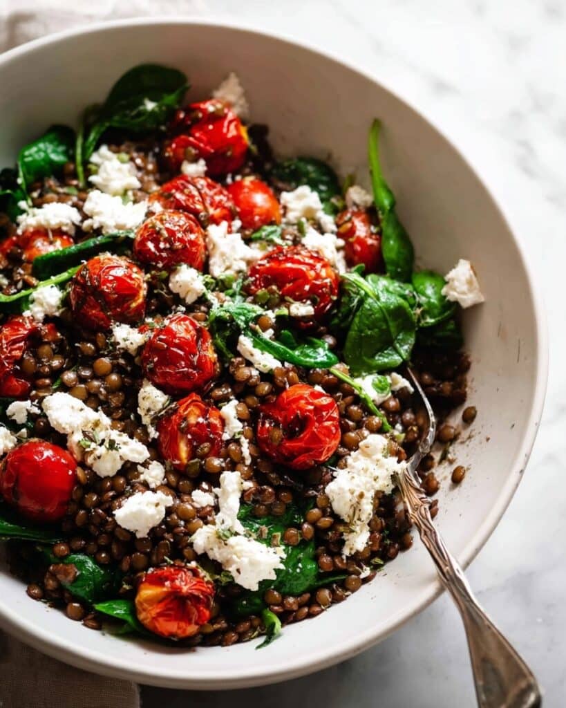 Farro Salad with Sizzled Garlic Dressing Recipe