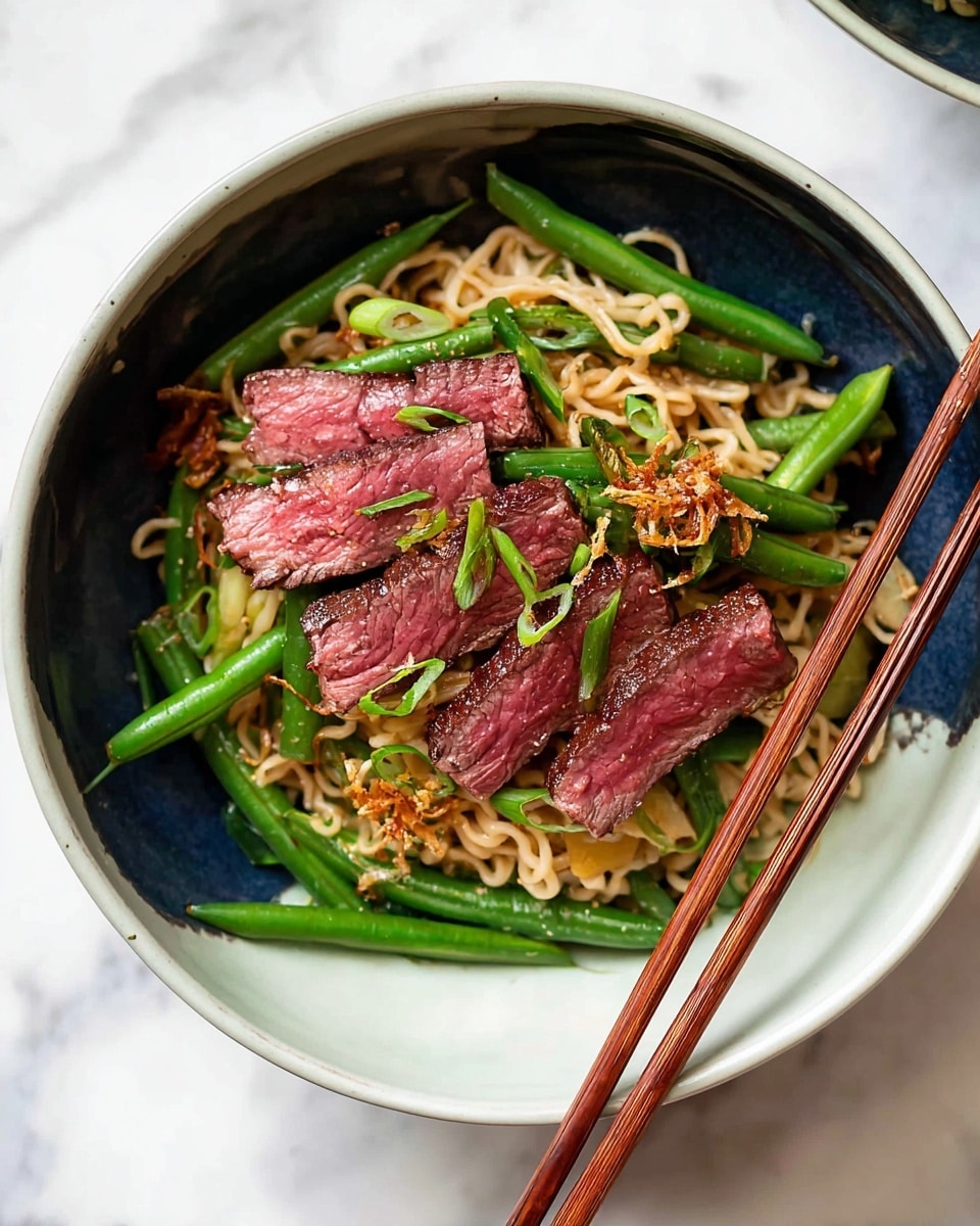 Beef Soba Noodle Bowl with Green Beans Recipe