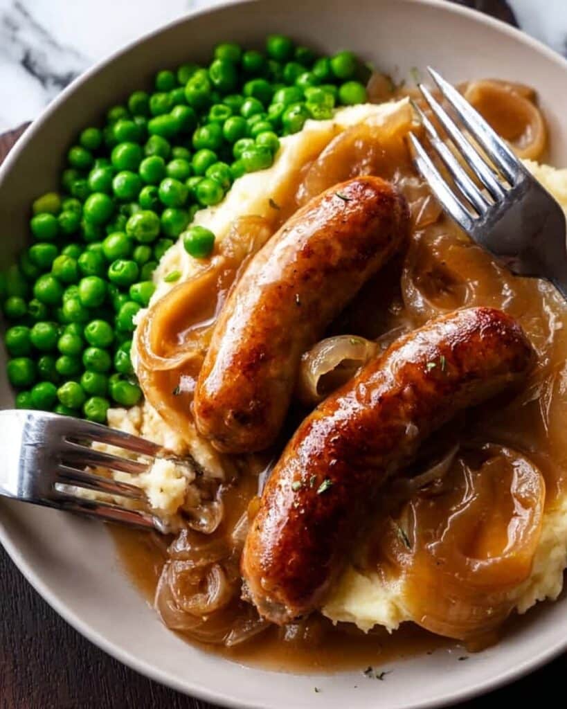 Bangers & Mash with Onion Gravy Recipe