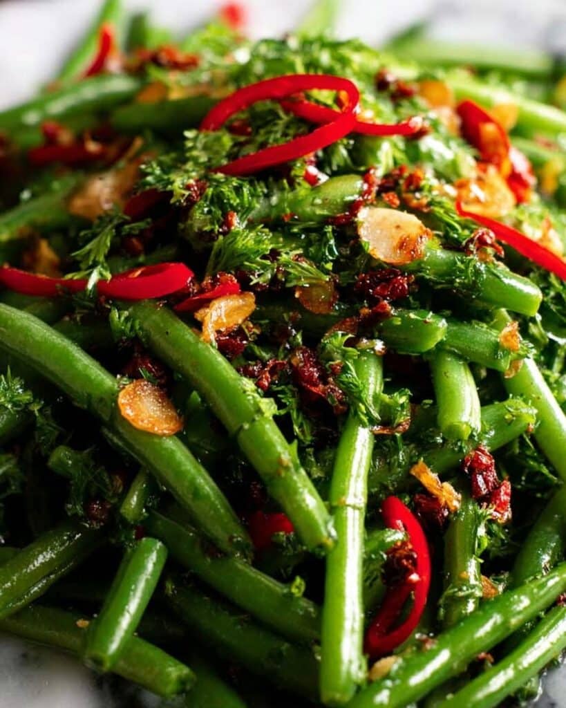 Ottolenghi’s Green Bean and Roasted Bell Pepper Salad with Capers and Fresh Herbs Recipe