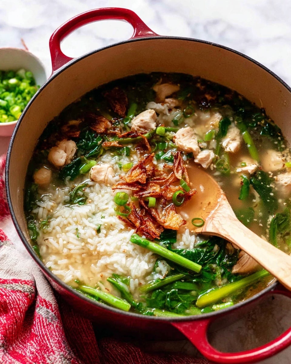 Chinese Rice Soup with Fish and Choy Sum Recipe