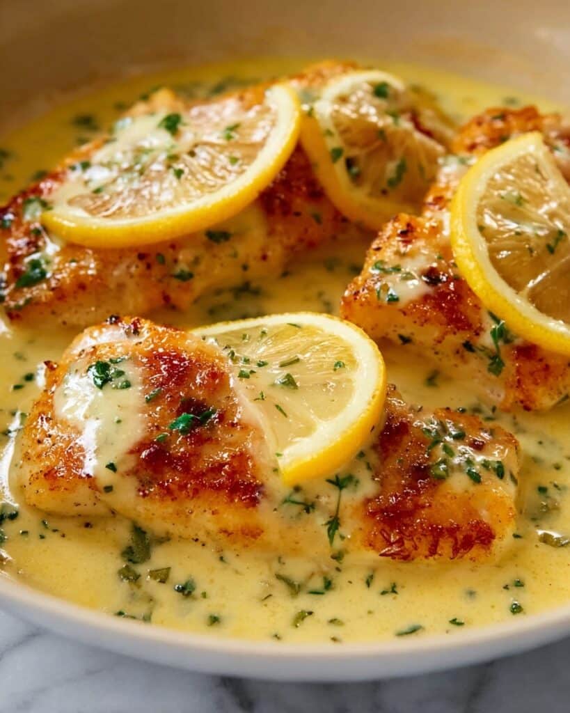 Creamy Lemon Chicken Breast with Parmesan and Pasta Recipe