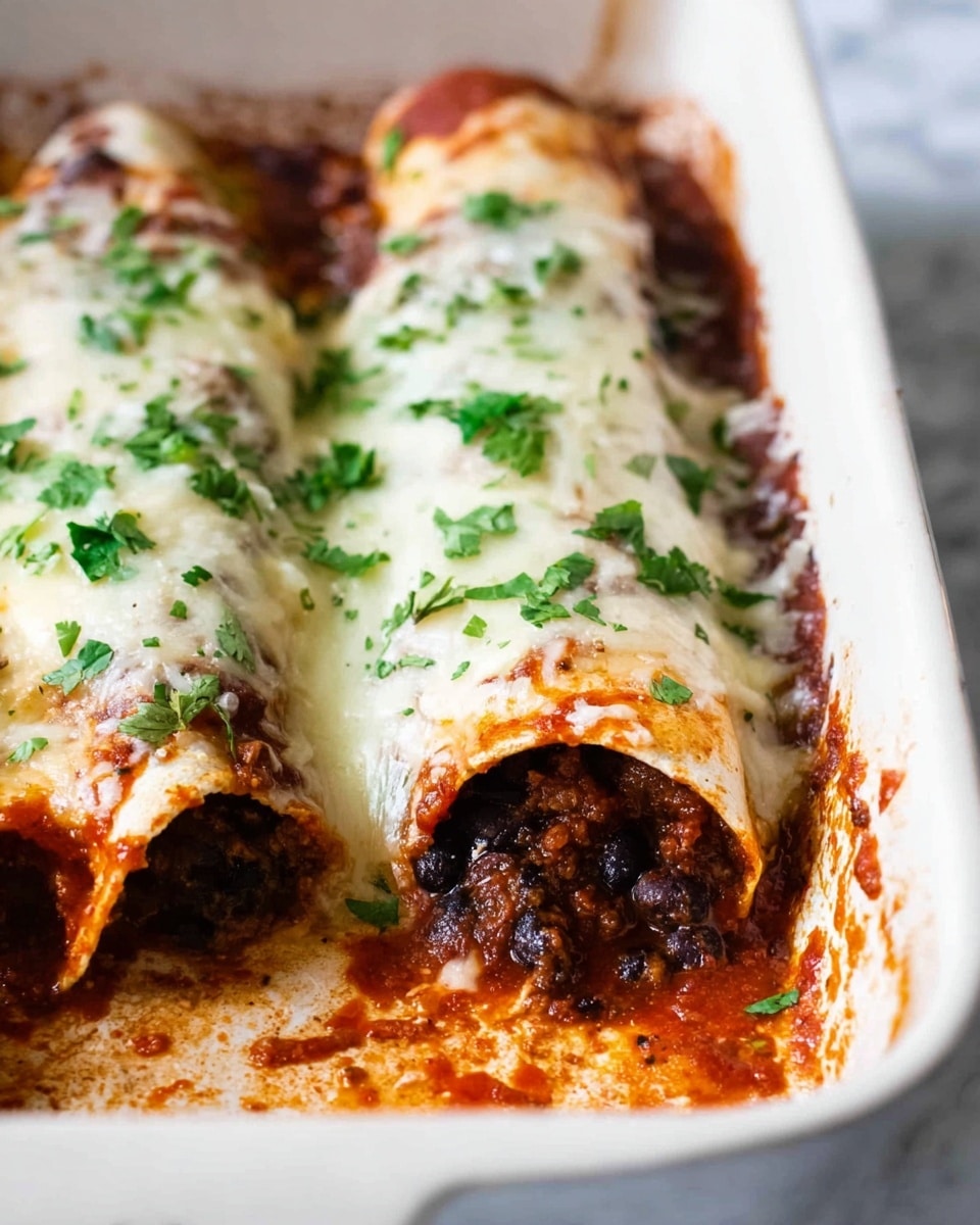 Beef Enchiladas with Rich Tomato Sauce and Melted Cheese Recipe